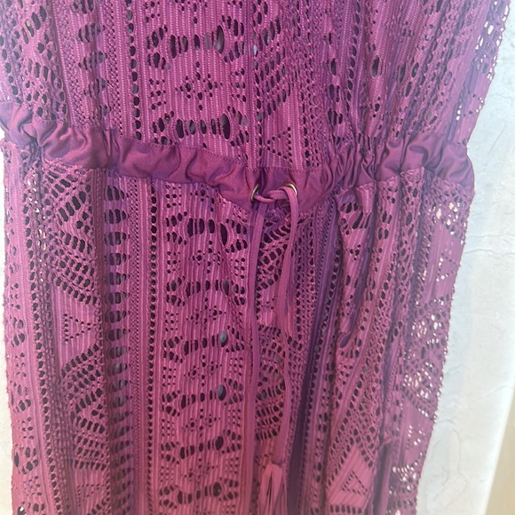 NWOT BECCA COVERUP Boho Chic Tie Waist Dress Size S - Picture 5 of 5